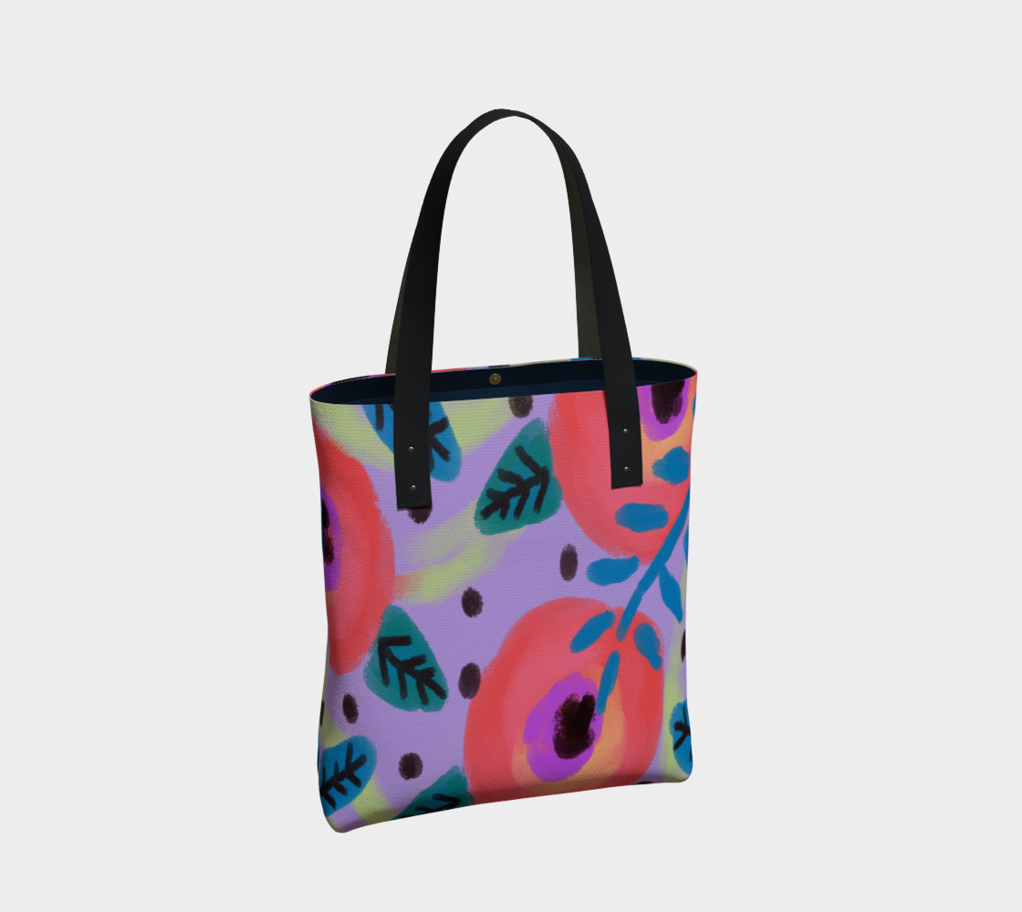 Aperçu de Wild Flowerz Abstract Art Shoulder Bag #2