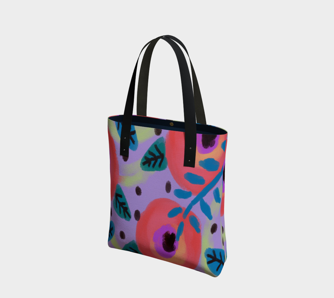Aperçu de Wild Flowerz Abstract Art Shoulder Bag #1