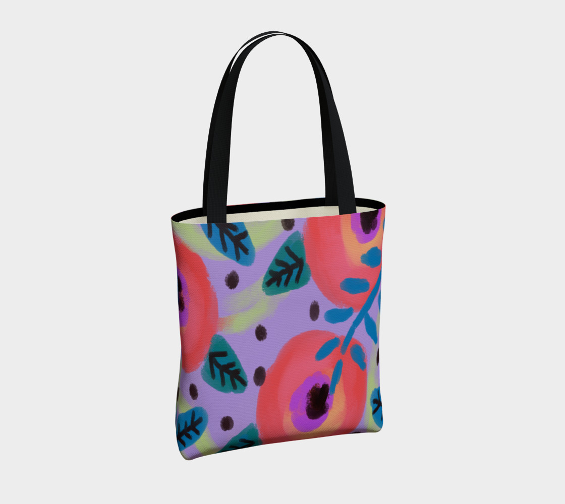 Aperçu de Wild Flowerz Abstract Art Shoulder Bag #4