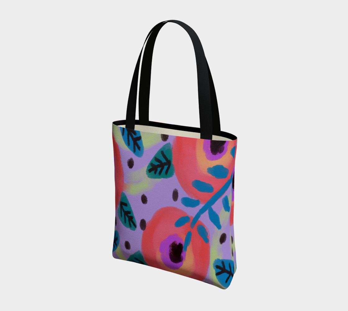 Aperçu de Wild Flowerz Abstract Art Shoulder Bag #3