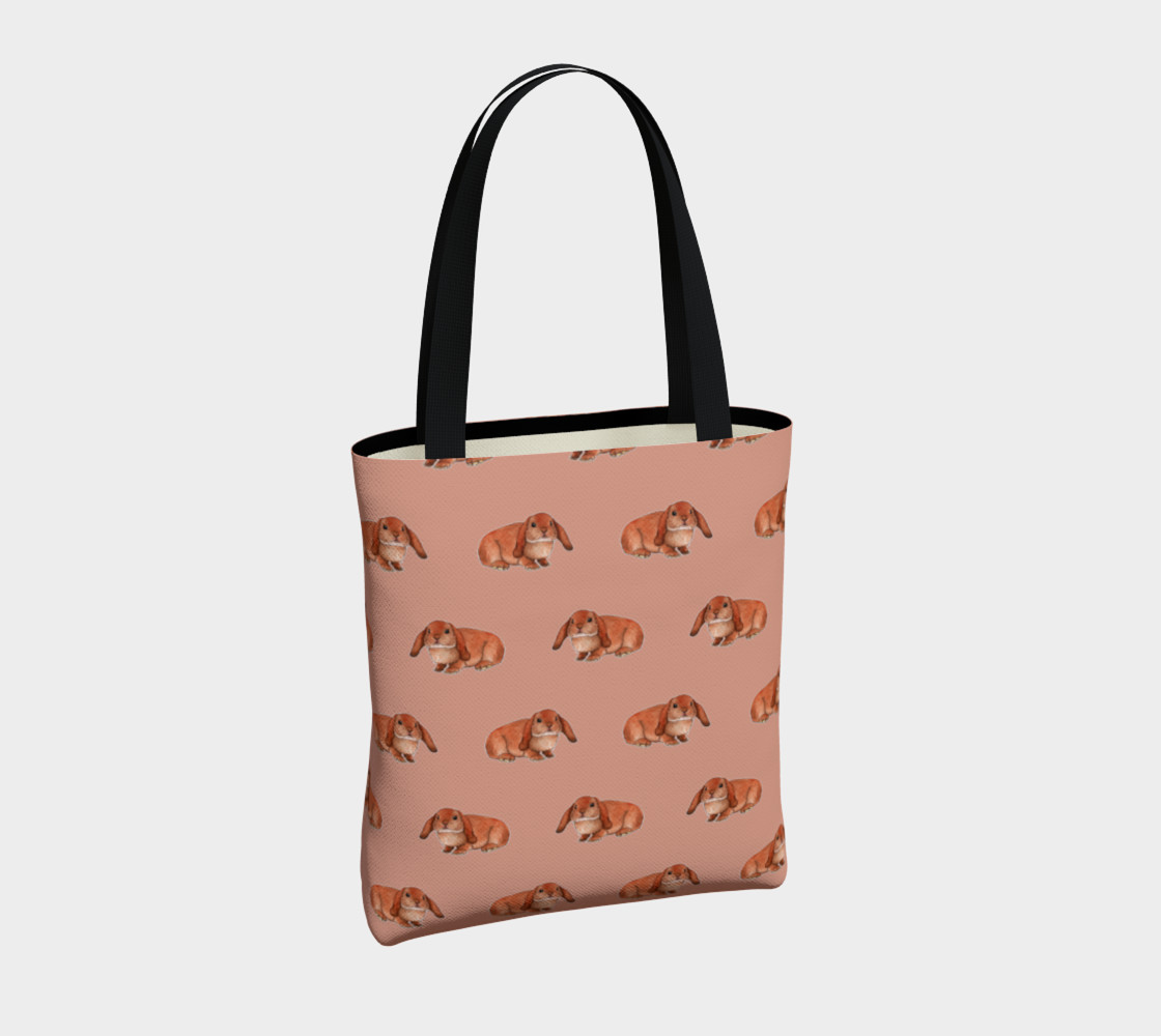 Red rabbit ram pattern Tote Bag preview #4