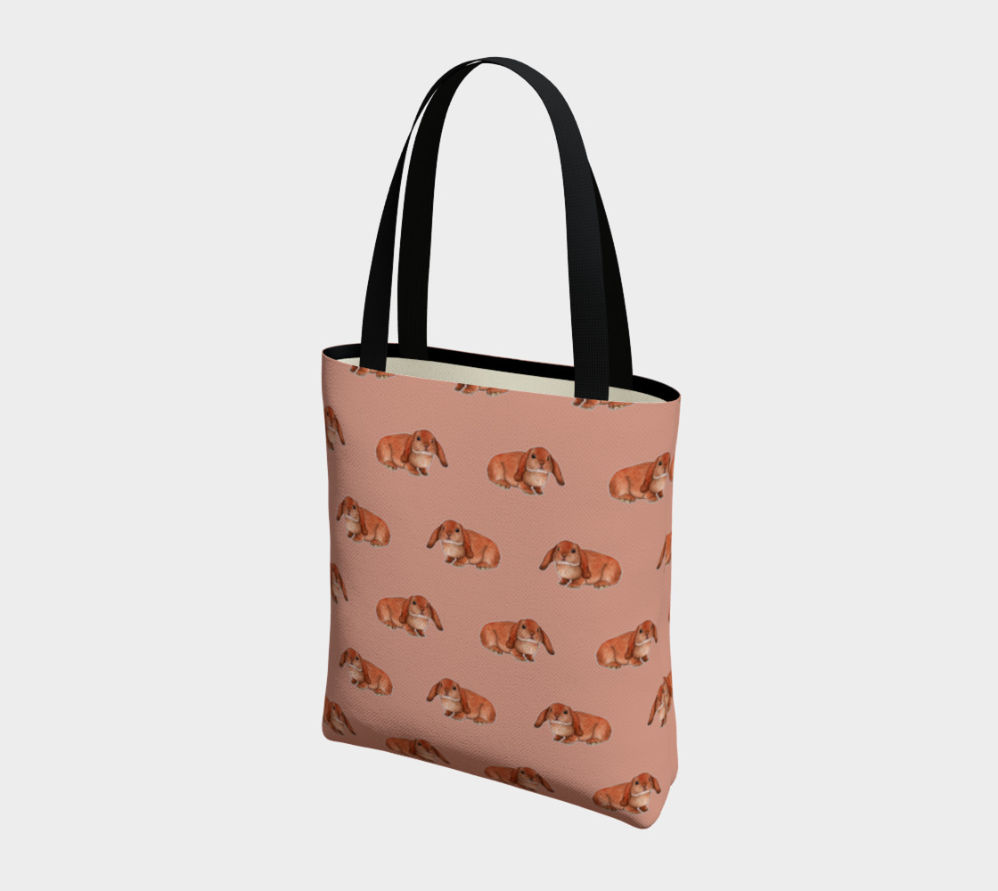 Red rabbit ram pattern Tote Bag preview #3