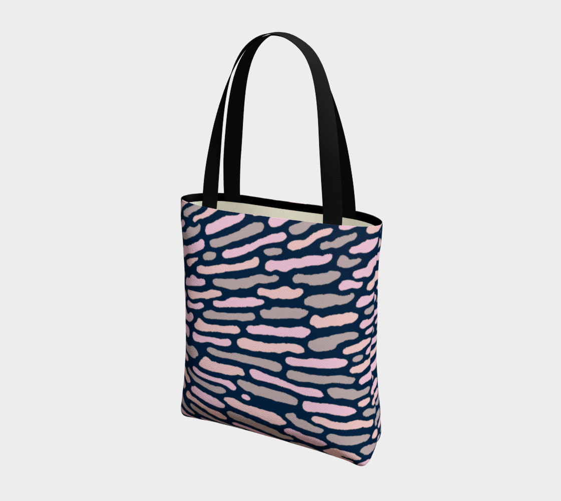 Organic Abstract Navy Blue Tote Bag preview #3