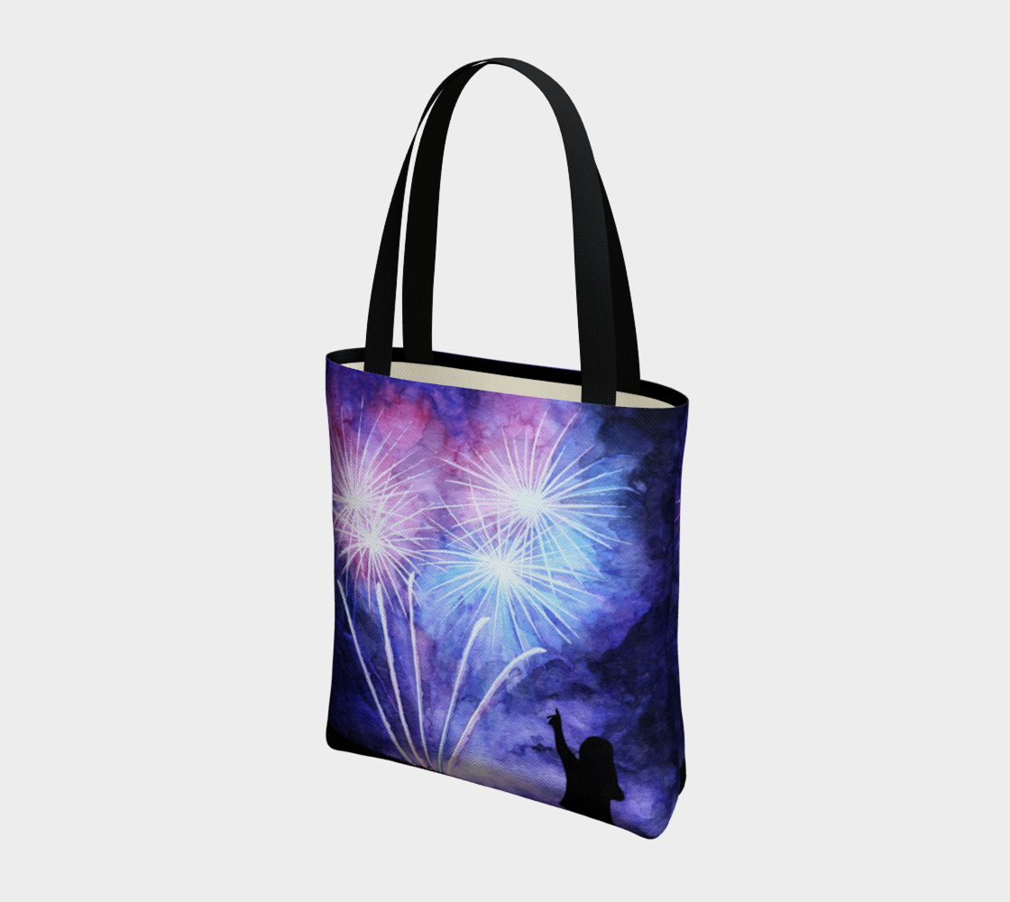 Blue and pink fireworks Tote Bag thumbnail #4