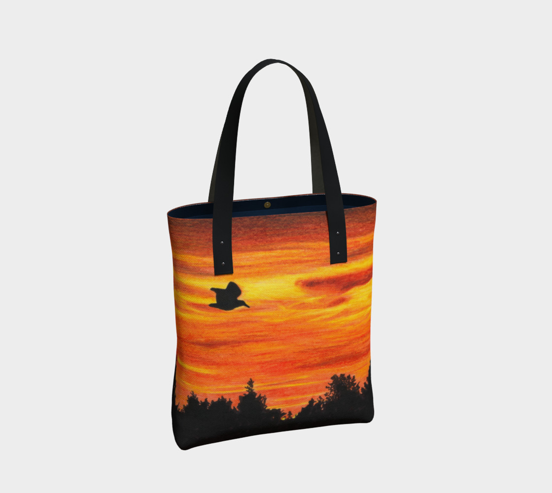 Sunset sky with bird Tote Bag preview #2