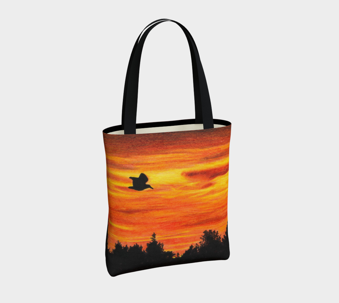 Sunset sky with bird Tote Bag preview #4
