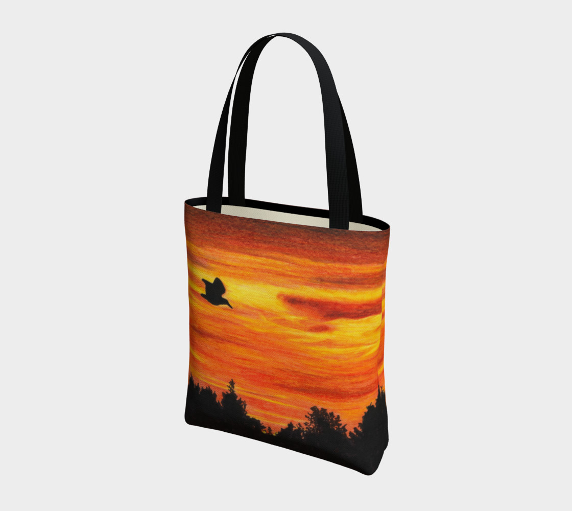 Sunset sky with bird Tote Bag preview #3