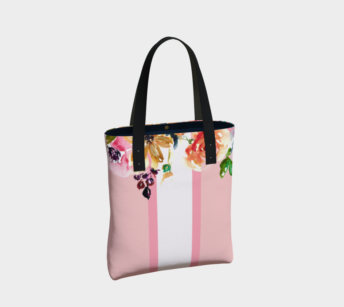 Floral Tote in Millennial Pink Miniature #3