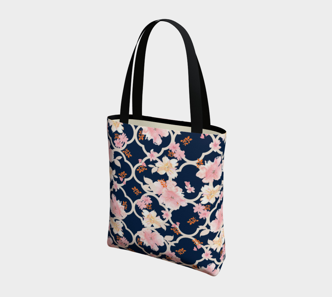 Aperçu de Navy and Cream Trellis #3