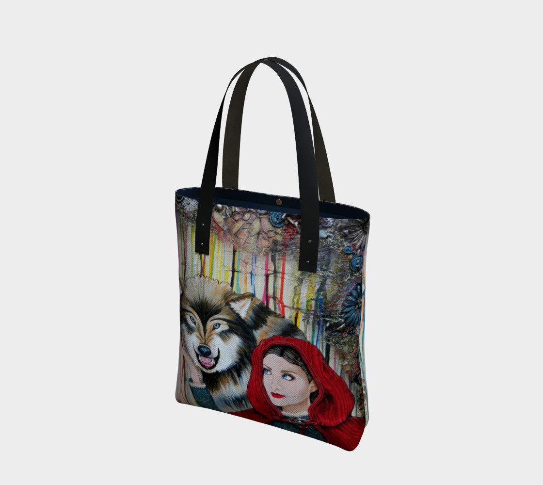 Red and the Big Mad Wolf Tote Bag 3D preview