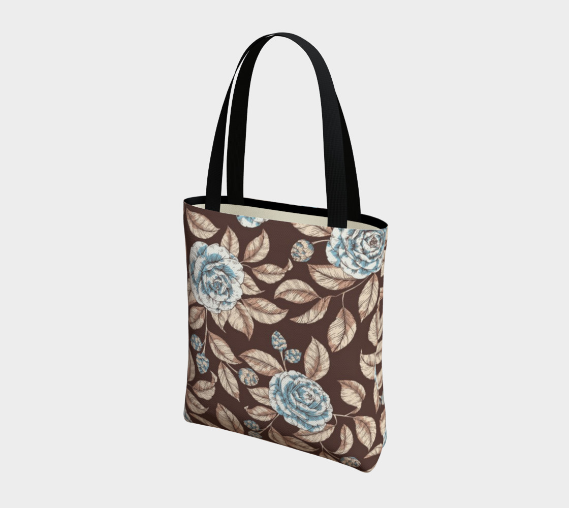 Gorgeous Vintage Floral Illustration, Blue and Brown preview #3