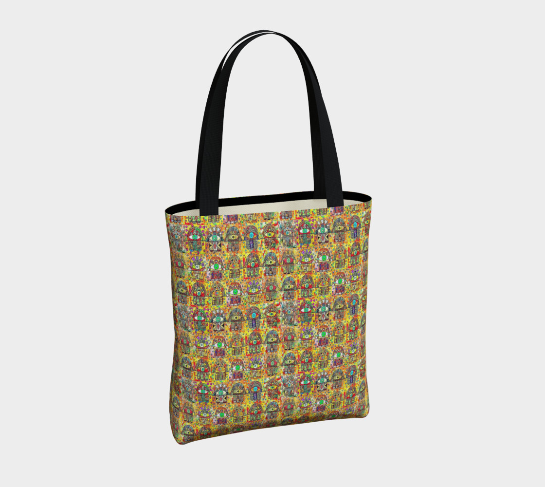 Hamsa Blessings Pattern Tote Bag preview #4