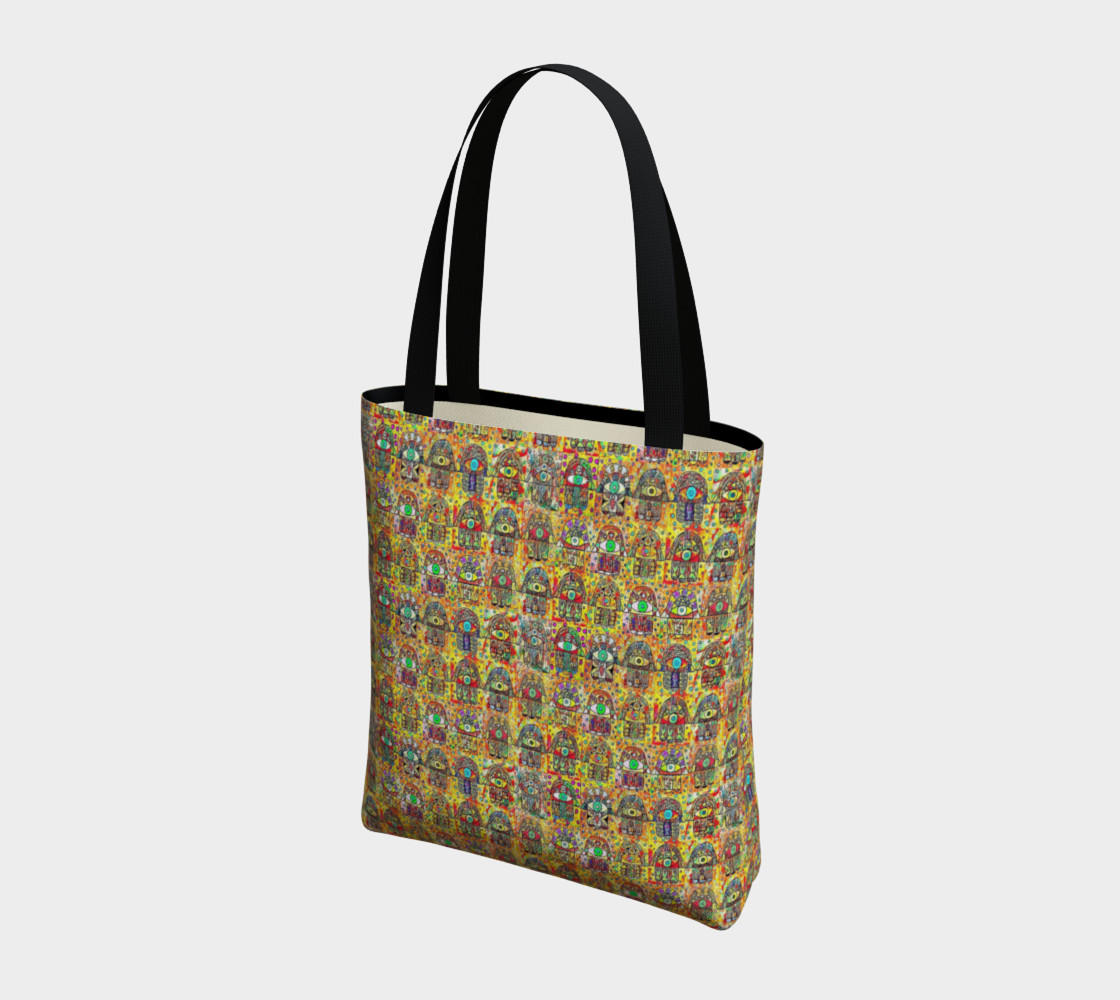 Hamsa Blessings Pattern Tote Bag preview #3