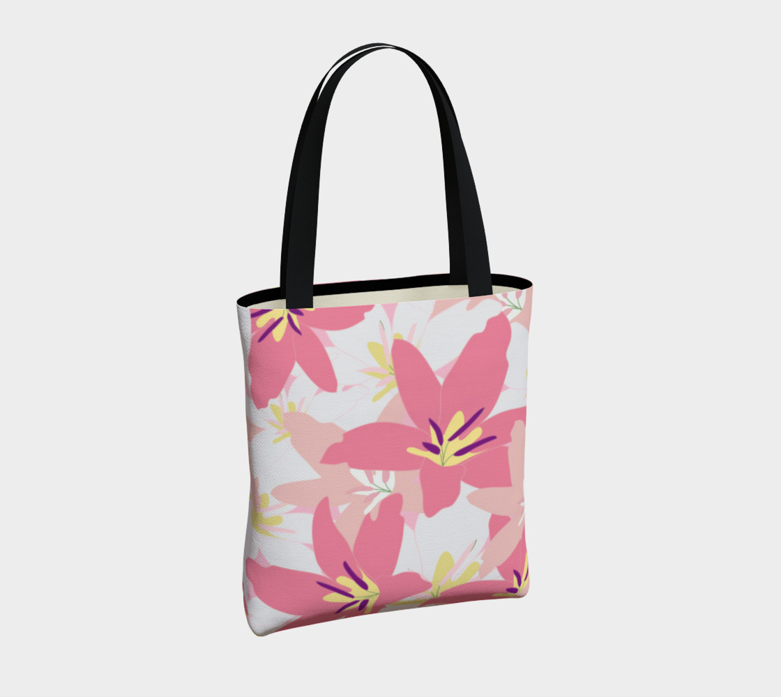 Pink Tropical Floral Tote bag preview #4