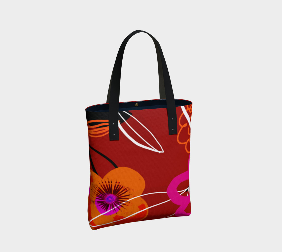 Warm red and orange Poppy Tote Bag thumbnail #3