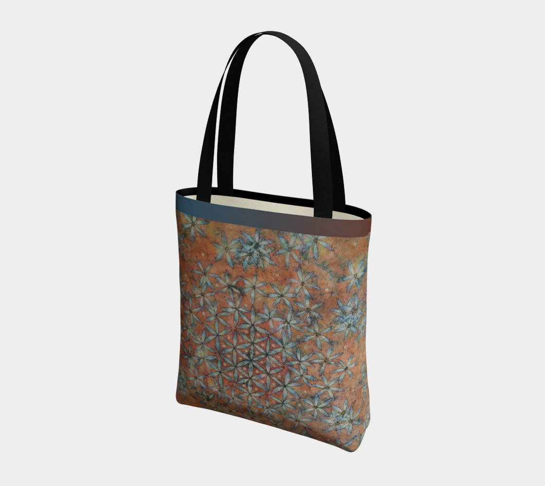 Flower of Life Ombre Peach Indigo Urban Tote preview #3