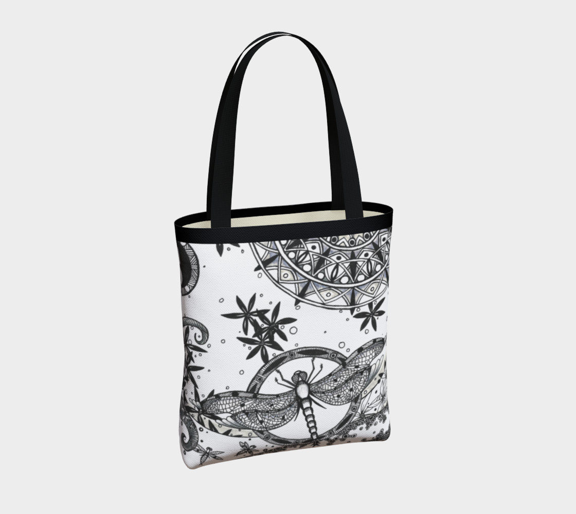 Dragonfly Floral Mandala Forest Urban Tote preview #4