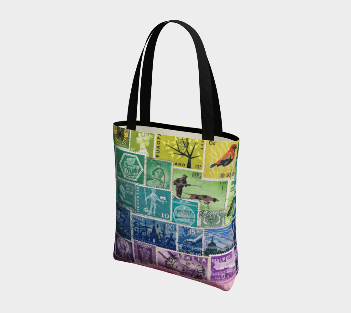 Rainbow Postage Stamp Tote preview #3