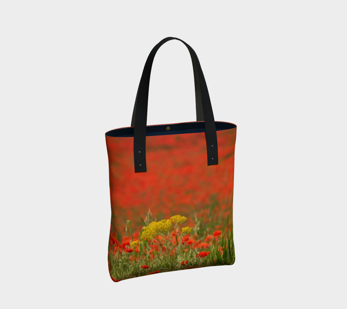 Utterly Italy Puglia Poppies & Yellow Flowers Tote thumbnail #3