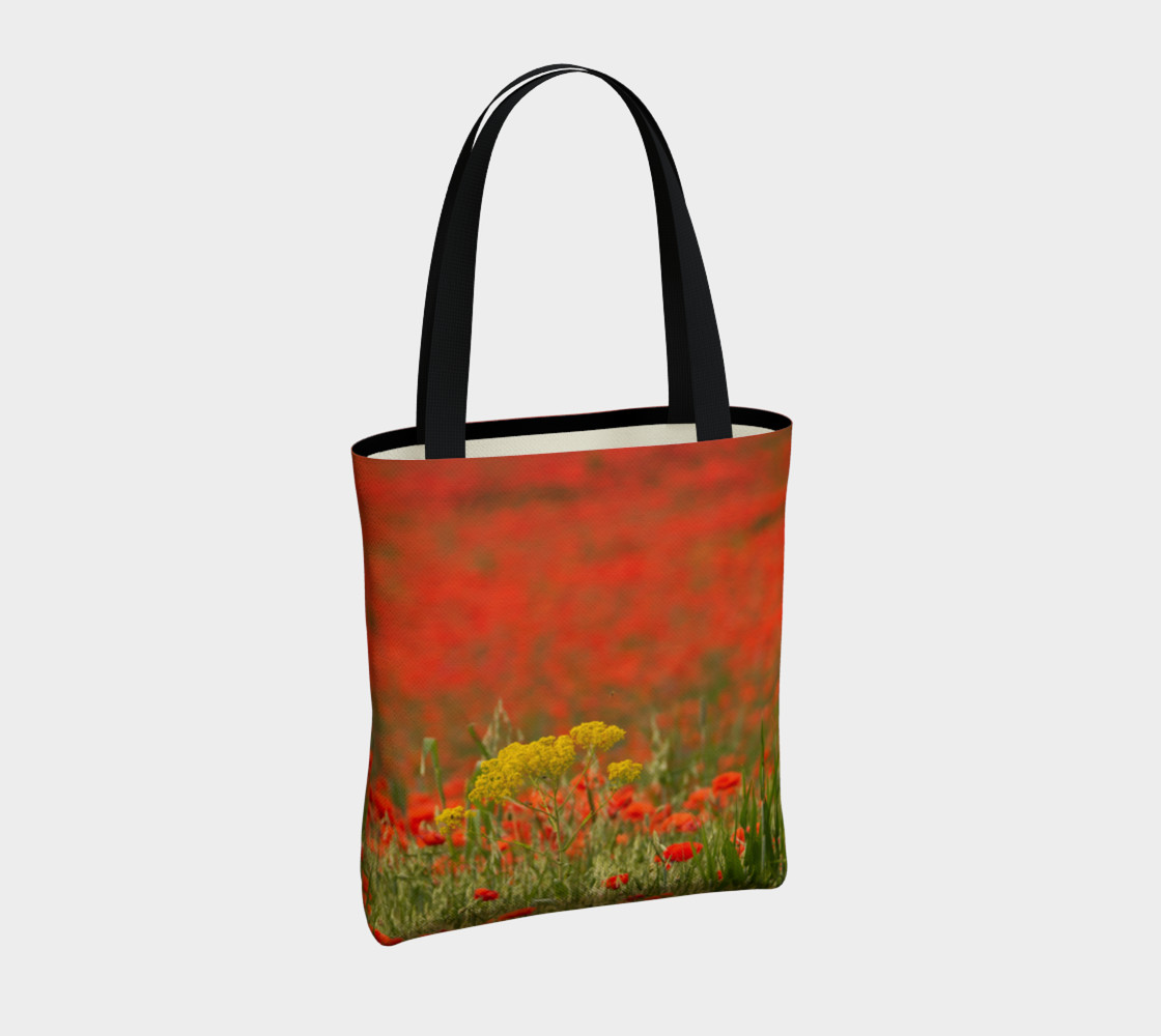 Utterly Italy Puglia Poppies & Yellow Flowers Tote thumbnail #5