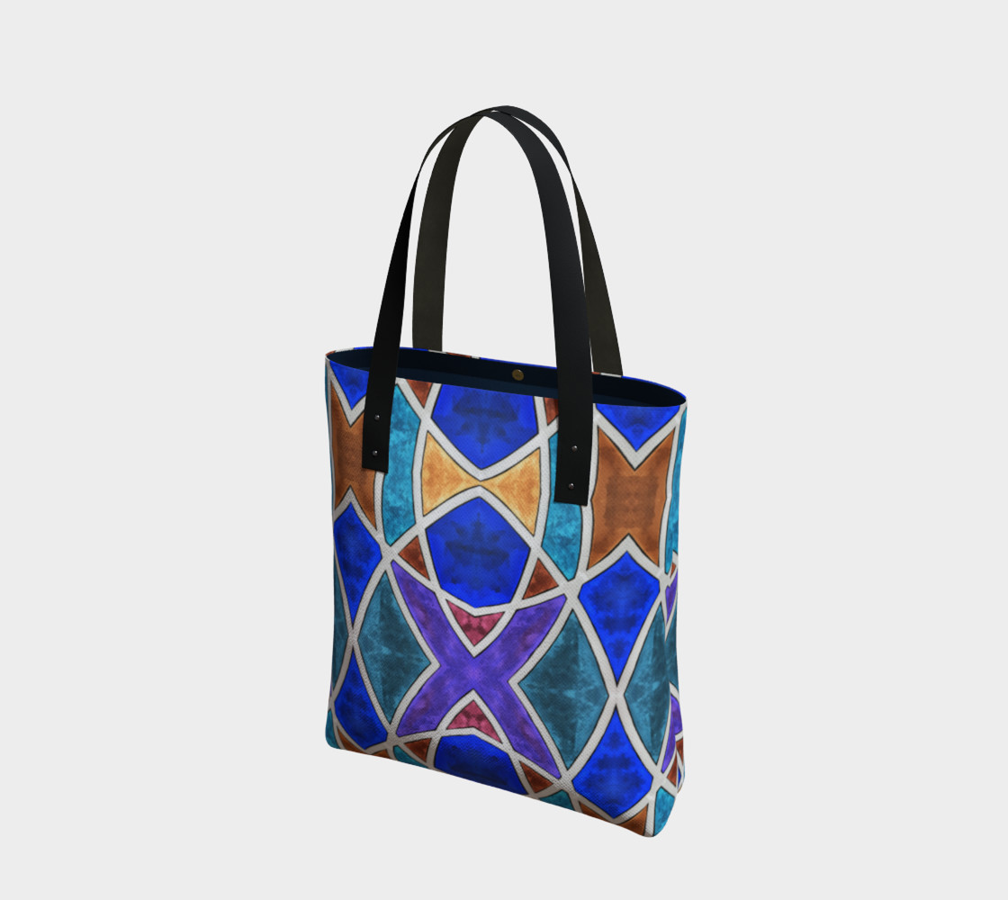 Blues Geo Tote Bag 3D preview