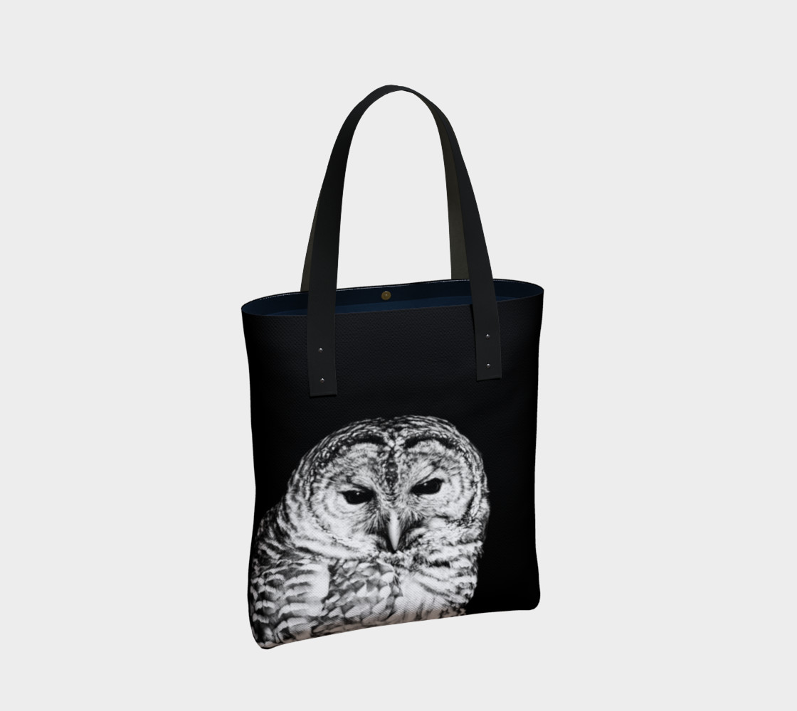 Minimalist Black and White Barred Owl Face preview #2