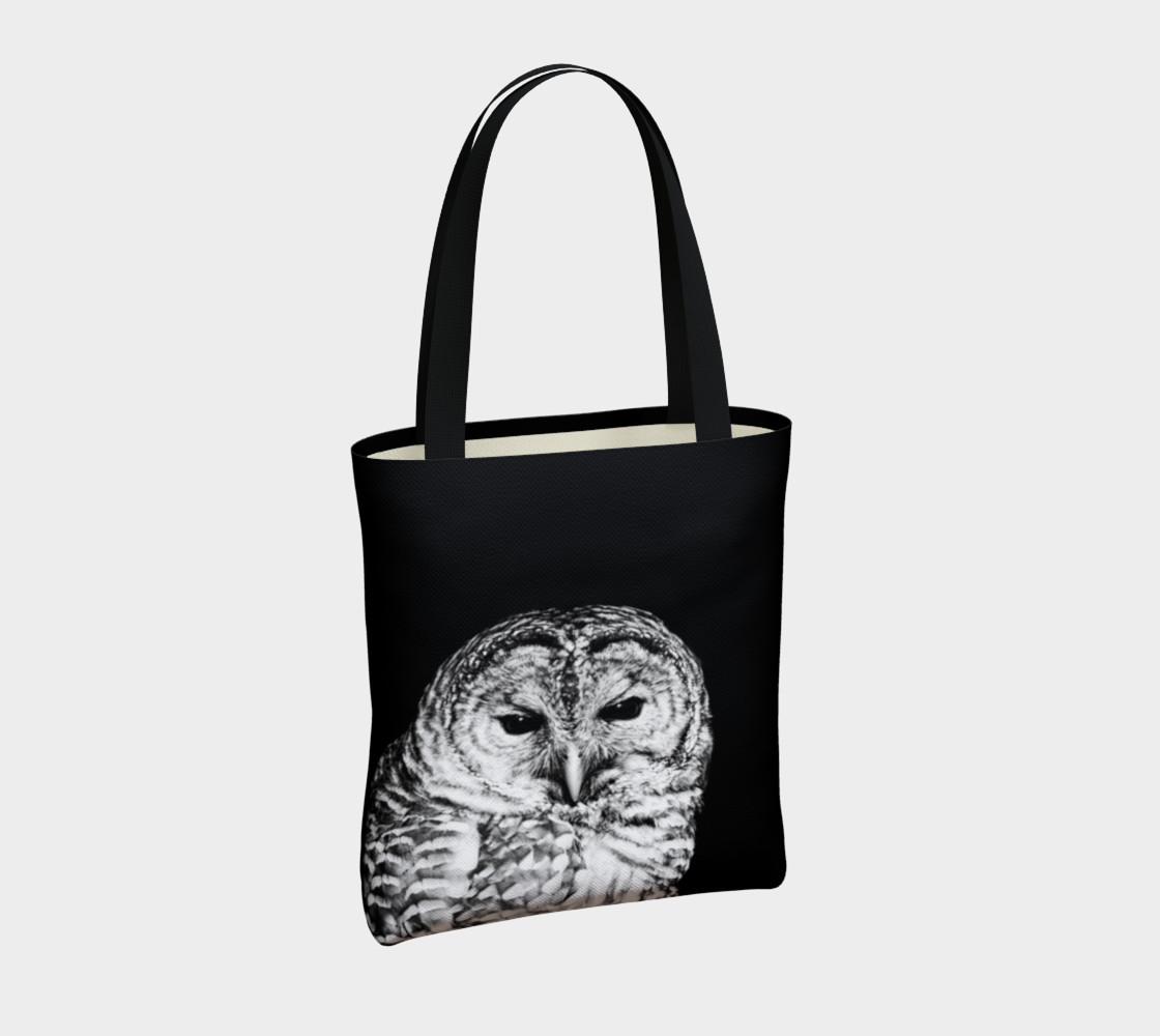 Aperçu de Minimalist Black and White Barred Owl Face #4