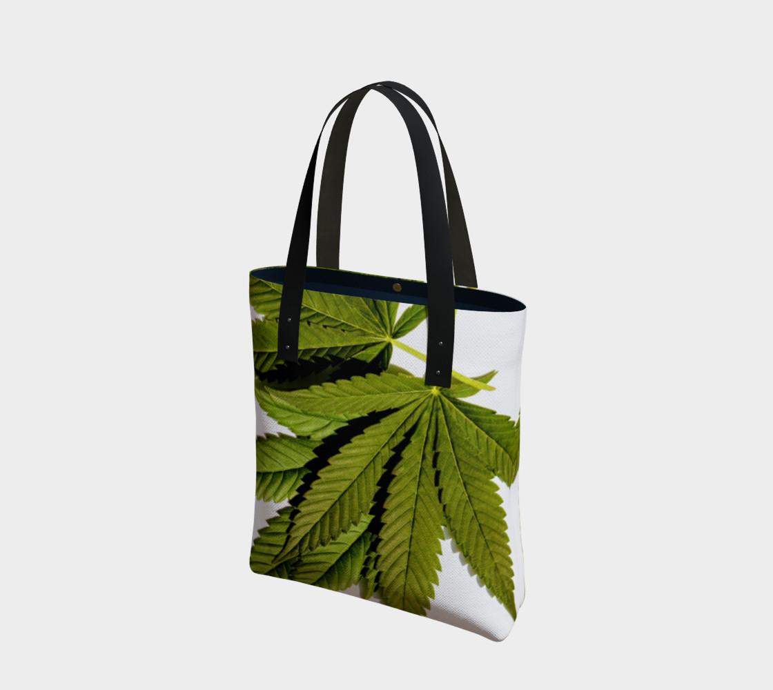 Marijuana Leaves Olive and Black on White preview #1