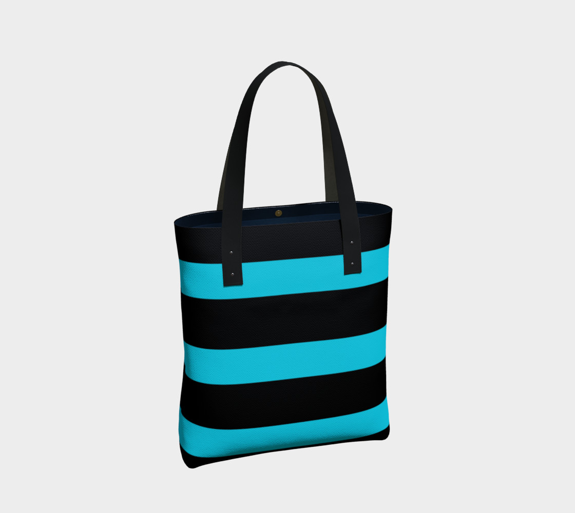Hollywood Nights Black and Teal Horizontal Stripes preview #2