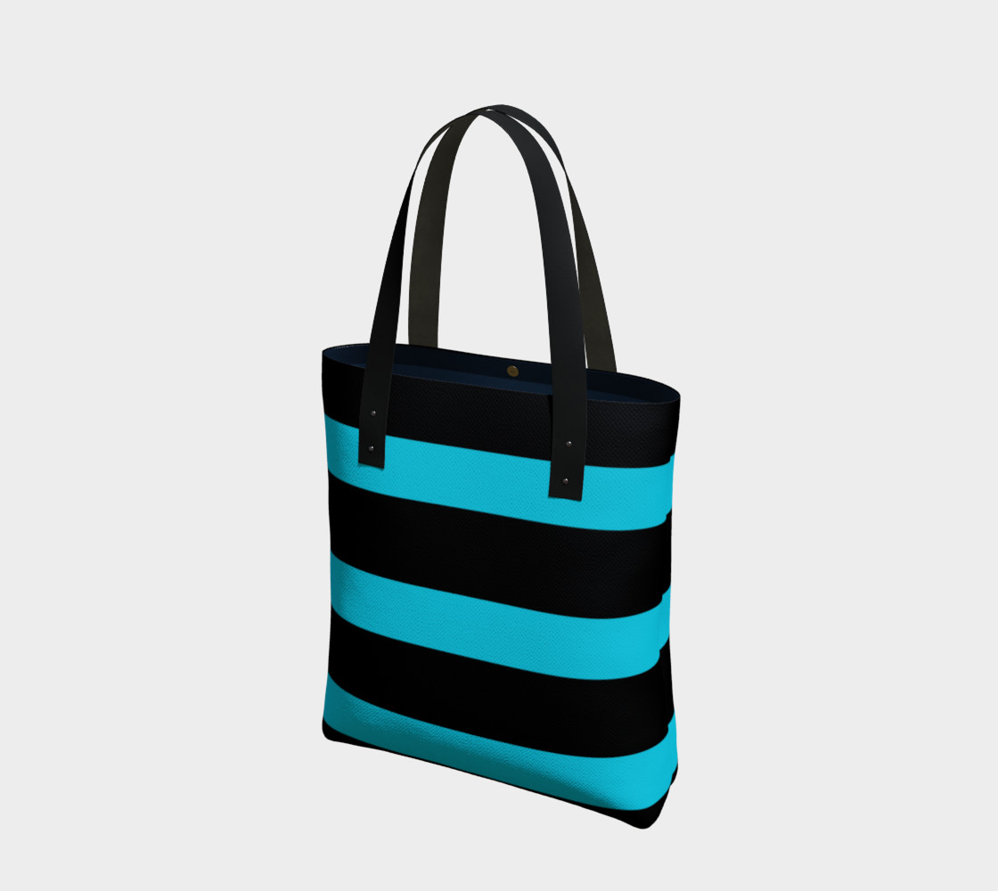 Hollywood Nights Black and Teal Horizontal Stripes 3D preview