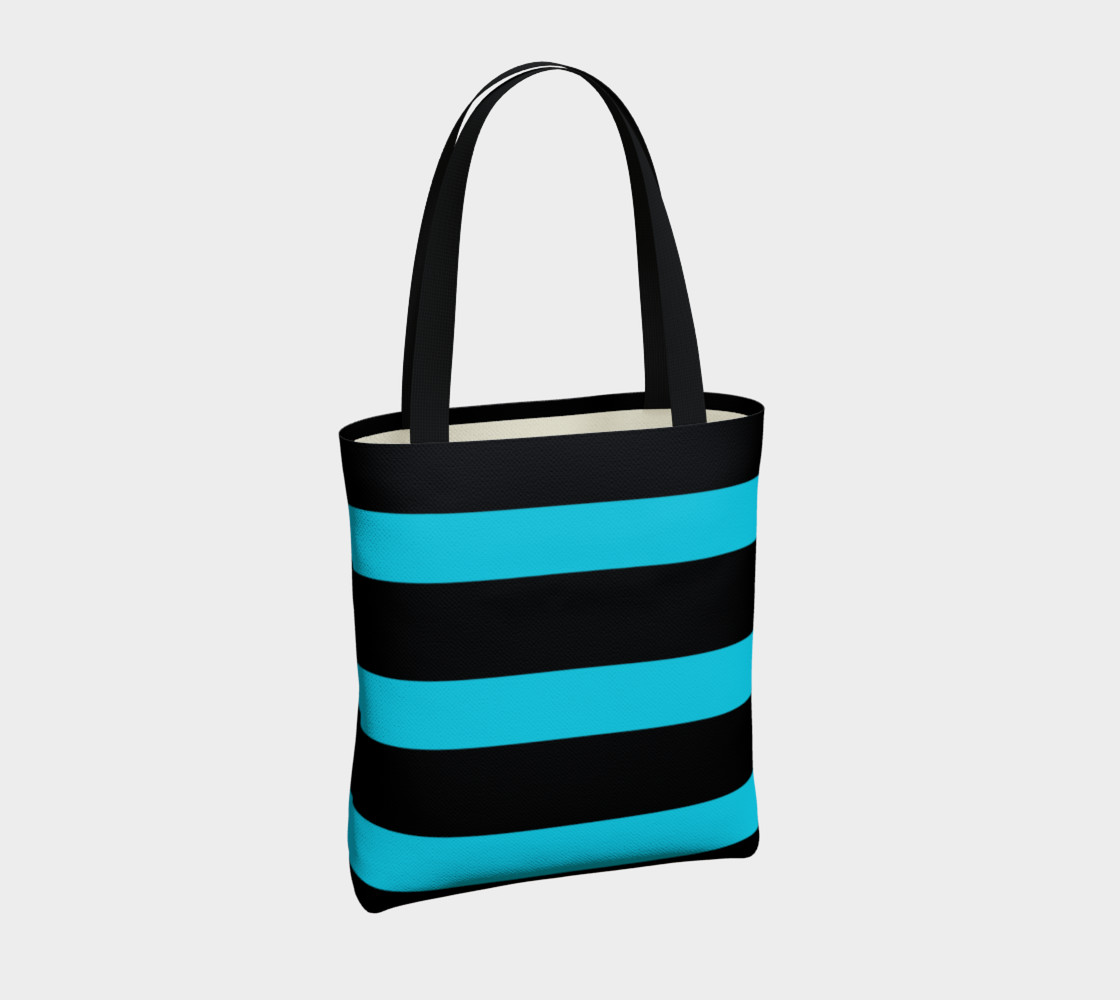 Hollywood Nights Black and Teal Horizontal Stripes preview #4