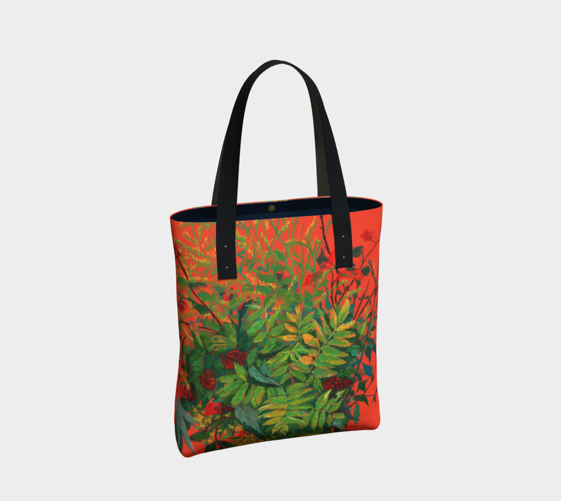 Autumn Bouquet, Green and Orange, rowan leaves, elderberries and goldenrod preview #2