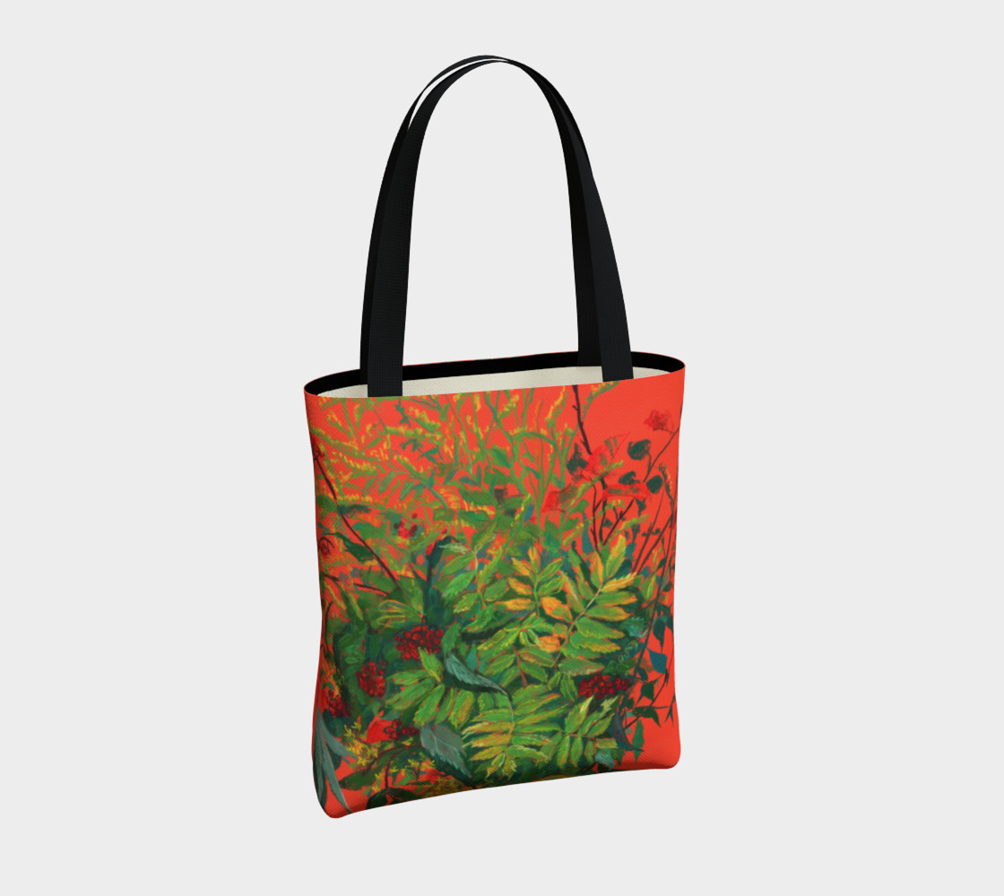Autumn Bouquet, Green and Orange, rowan leaves, elderberries and goldenrod preview #4