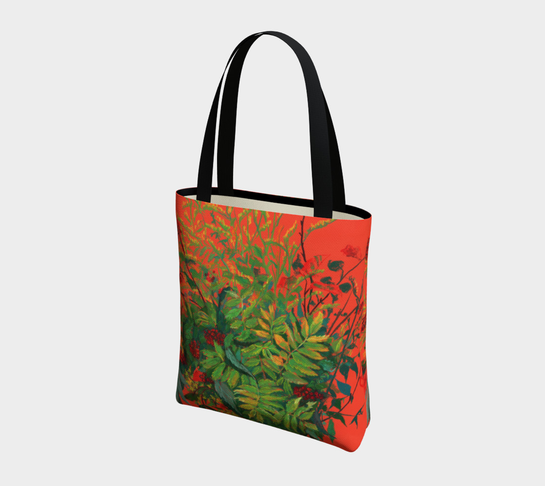 Autumn Bouquet, Green and Orange, rowan leaves, elderberries and goldenrod preview #3