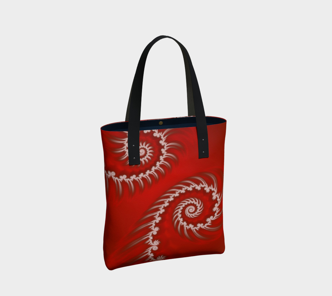 White Striped Swirl Tote Bag preview #2