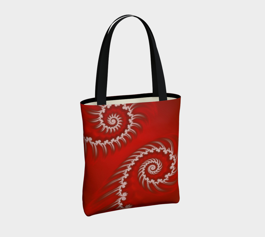 White Striped Swirl Tote Bag preview #4