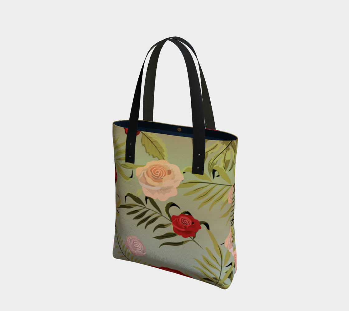 Vintage Floral Tote Bag 3D preview