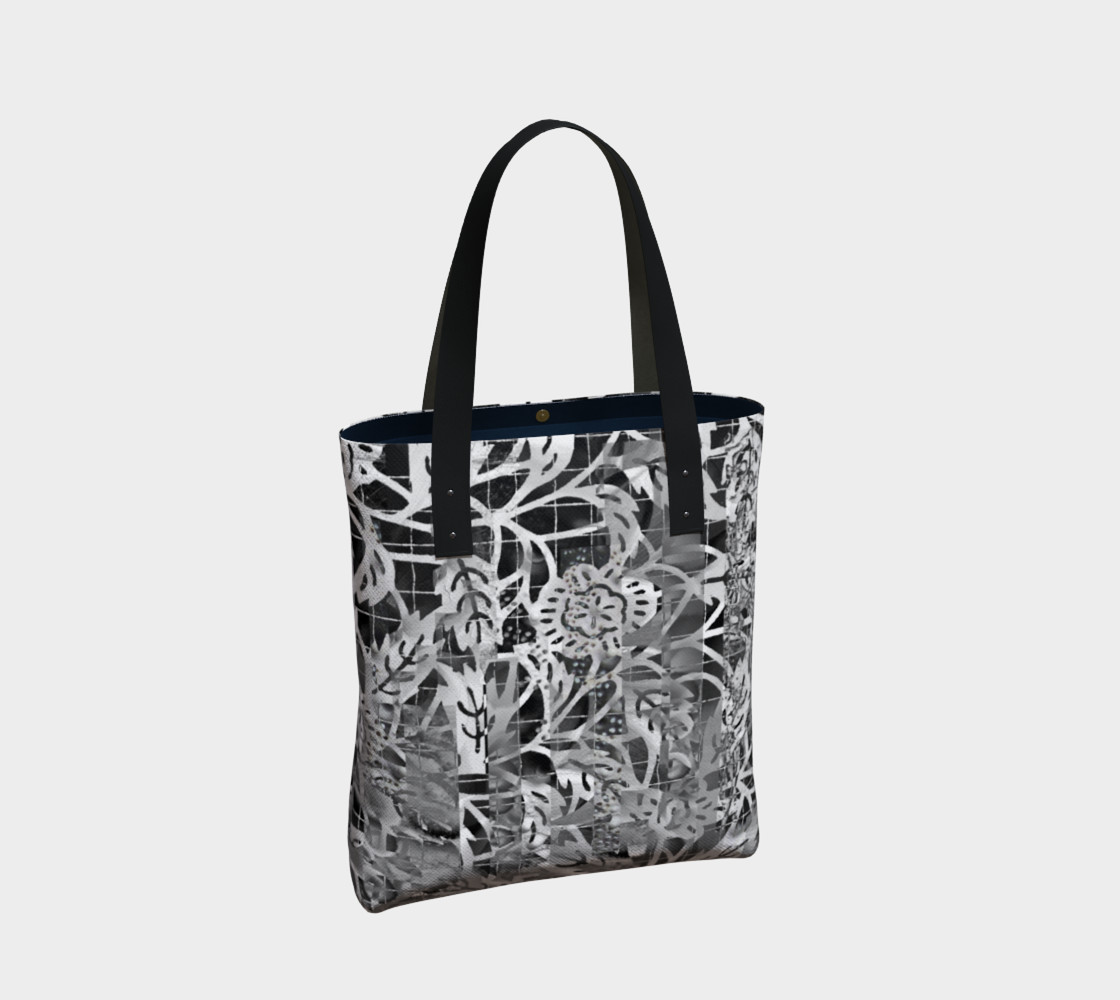 Aperçu de Gray Floral Tote 180121 #2