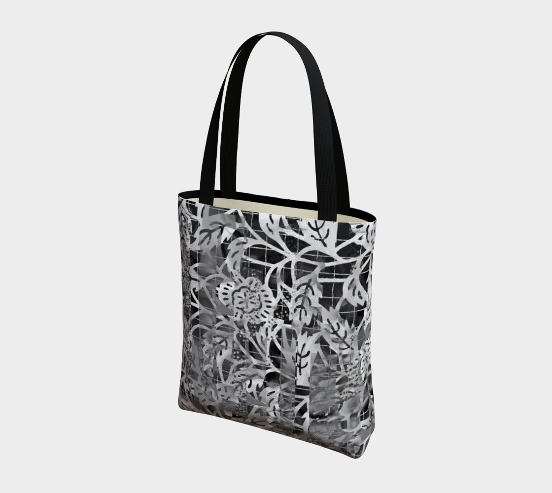 Aperçu de Gray Floral Tote 180121 #3