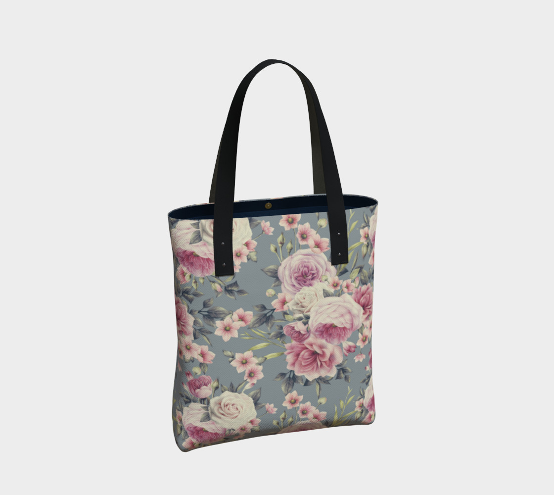 Lovely Shabby Chic Pink Roses on Green Background preview #2