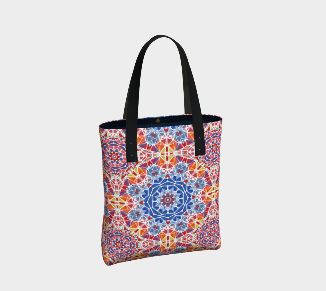 Blue and Orange Kaleidoscope Tote Bag preview #2