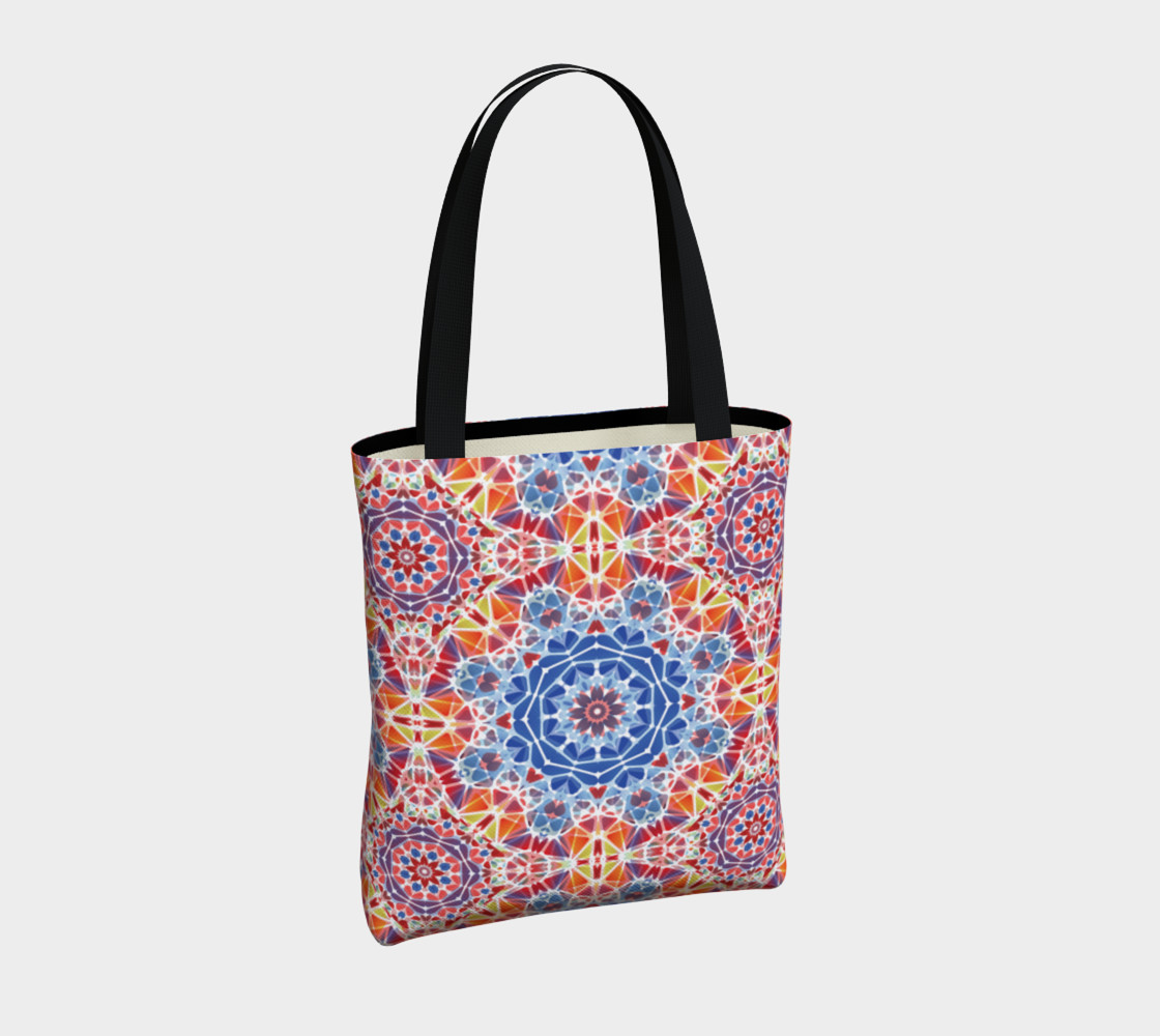 Blue and Orange Kaleidoscope Tote Bag preview #4