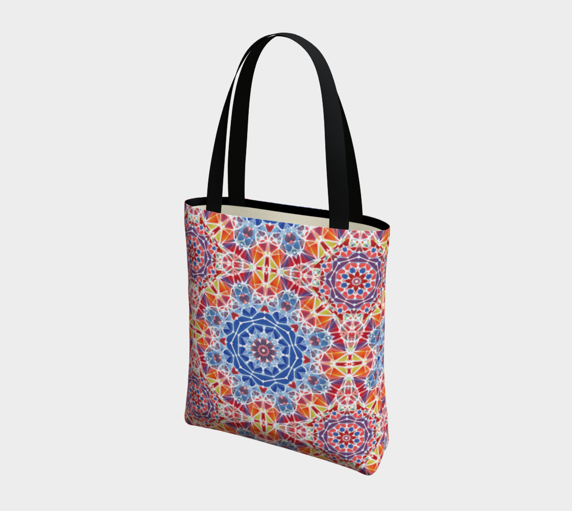 Blue and Orange Kaleidoscope Tote Bag preview #3
