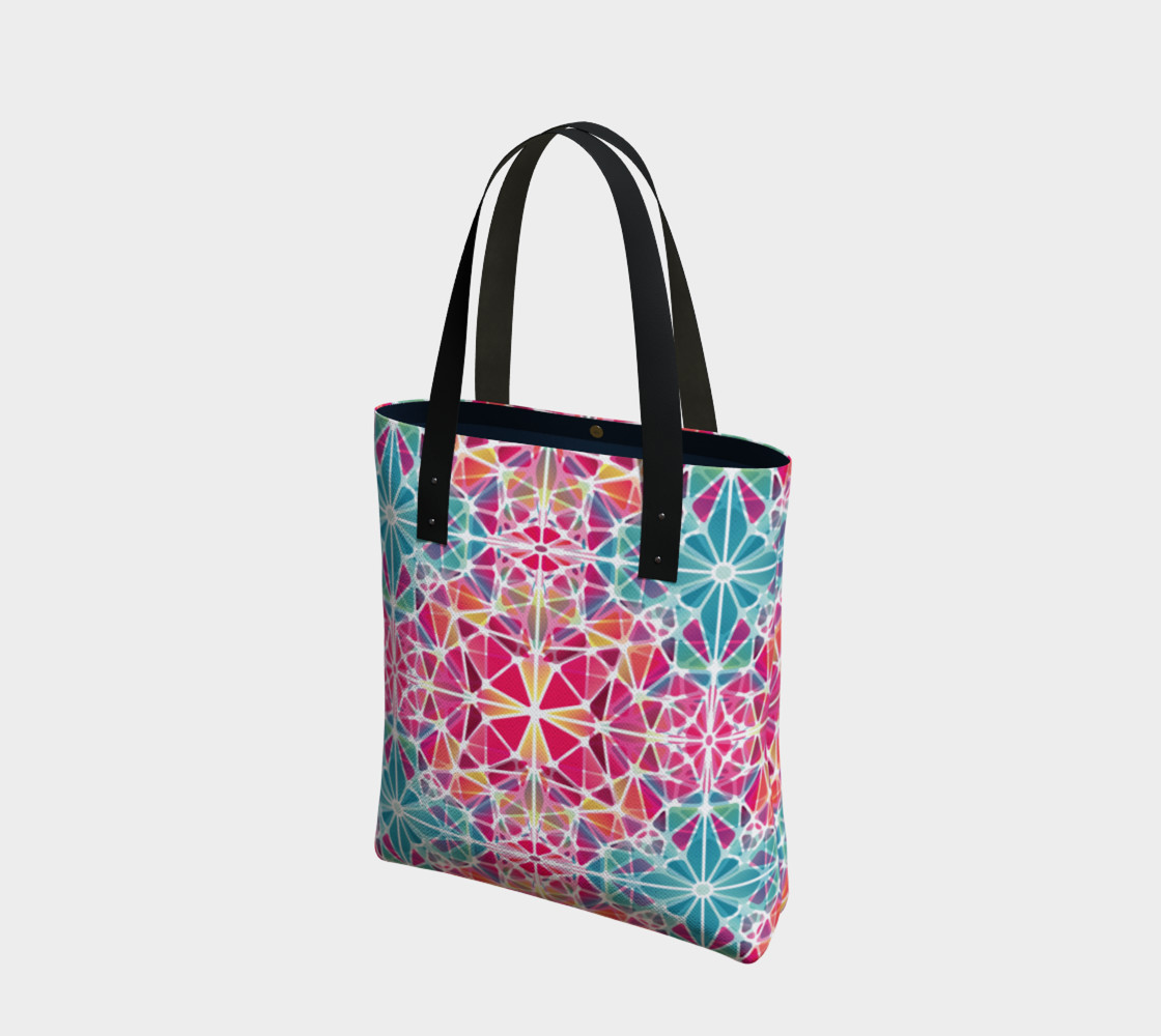 Pink and Blue Kaleidoscope Tote Bag preview #1