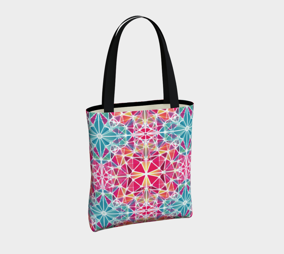 Pink and Blue Kaleidoscope Tote Bag preview #4