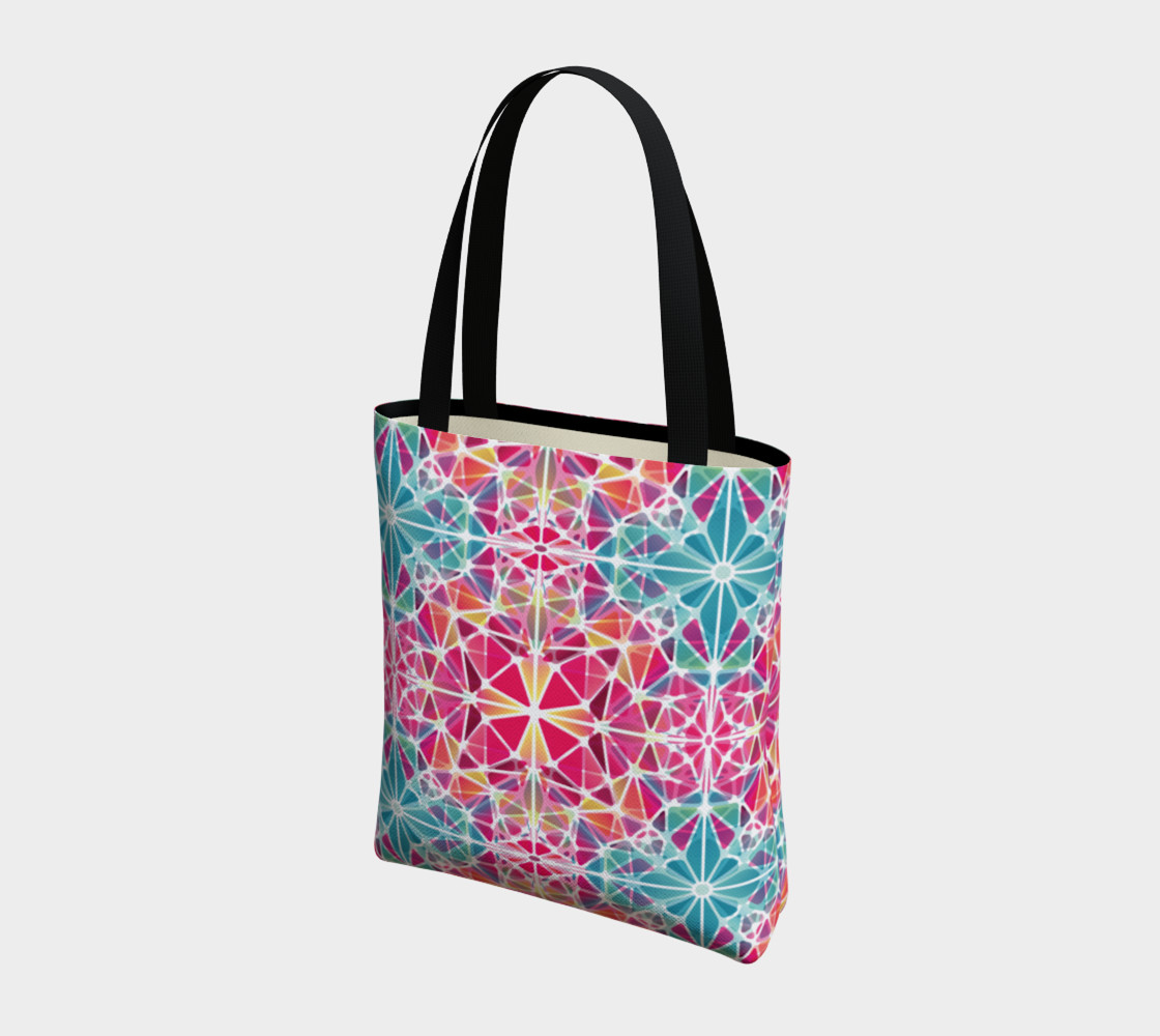 Pink and Blue Kaleidoscope Tote Bag preview #3
