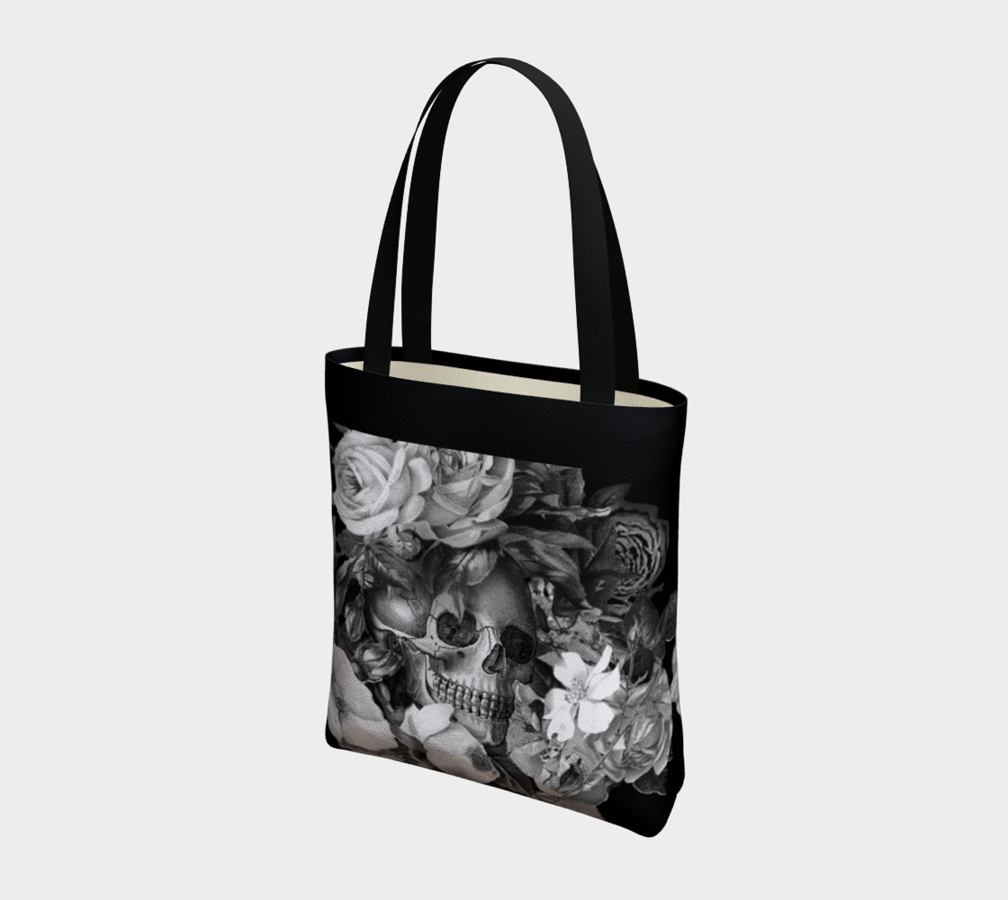Skull Floral Tote Bag preview #3