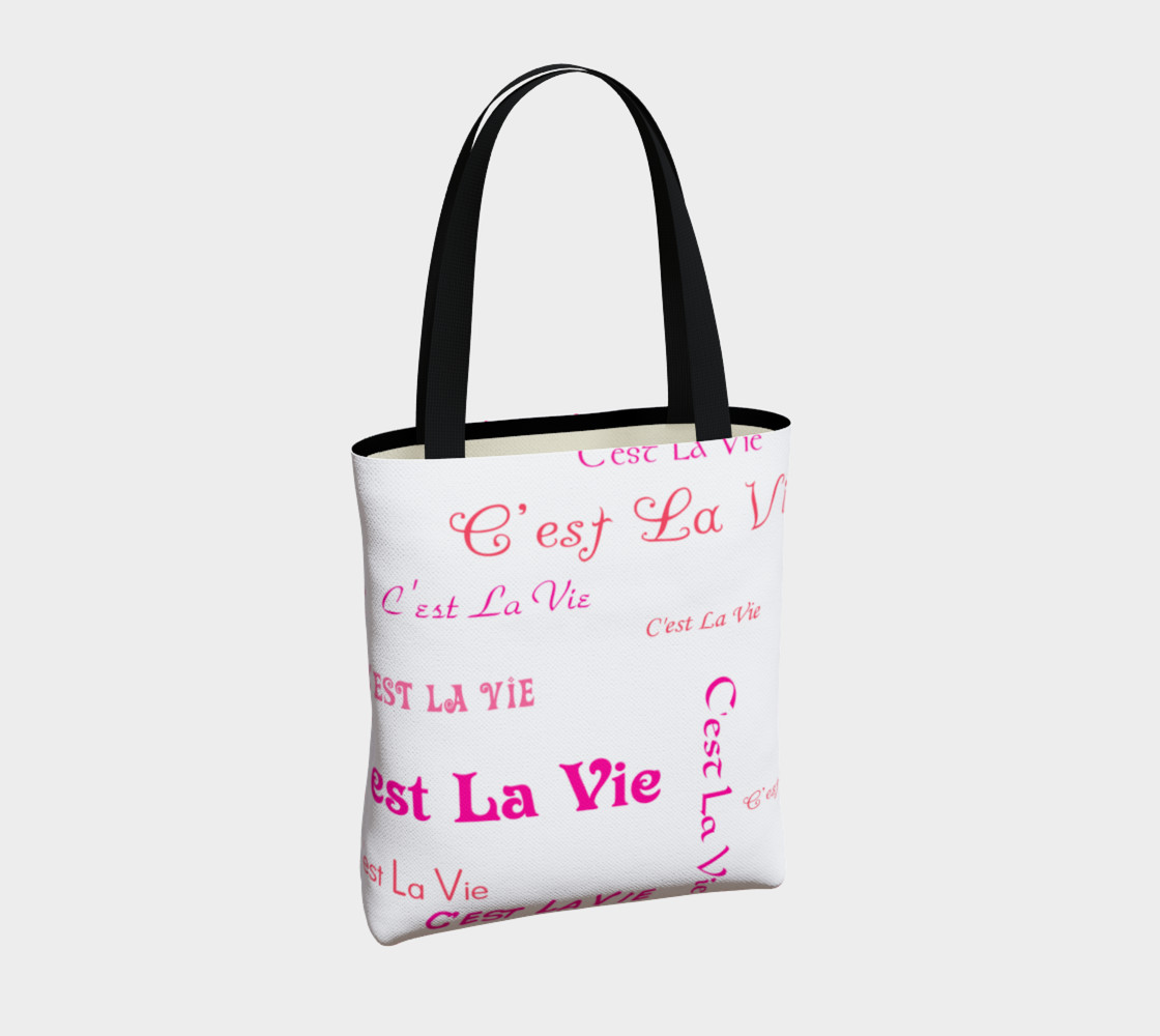 Aperçu de Fuchsia C'est la Vie Tote Bag #4