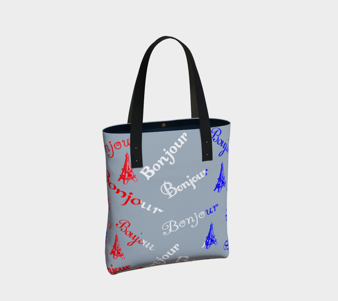 French Flag Bonjour Tote Bag preview #2