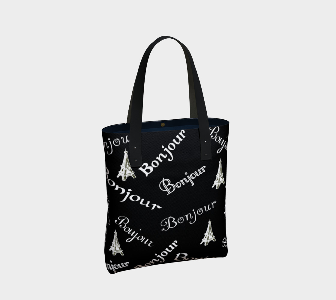 Aperçu de White Bonjour Tote Bag #2